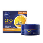 NIVEA Q10 Energy Soin de Nuit Booster d'éclat (1x50 ml), crème anti rides enrichie en Q10 pur & Vitamine C, crème anti-âge pour un teint éclatant, crème visage énergisante peaux ternes et fatiguées