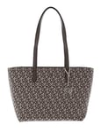 DKNY Women's Bryant Medium Tote Bag in Coated Logo, Chino/Truffle, Large