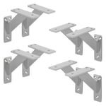 8x Support Etagere murale fixation flottante aluminium argent