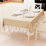 PETTI Artigiani Italiani - Nappe de Table en Plastique avec Volants - Nappe d'extérieur en Coton imperméable - Motif cœurs Beige - 12 Places (140 x 240 cm) - 140 x 240 cm - 100% fabriquée en Italie