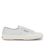 Superga Unisex Womens/Ladies 2750 Nappa Leather Trainers (Optical White/Silver/Avorio) - White & Silver - Size UK 7.5