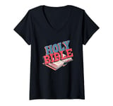 Womens Nice Holy Bible Costume for Man and Woman V-Neck T-Shirt