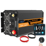 EDECOA convertisseur 12v 220v Pur Sinus 1500w écran 2X USB télécommande transformateur de Tension Isolation galvanique Onduleur (2e génération)