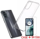Transparent Silicone Case Cover+9H Glass for Motorola Moto G62 5G