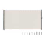 VEVOR Auvent Latéral Rétractable 180x350 cm Paravent Extérieur Imperméable Brise-Vue Tissu en Polyester 180 g/m² Pare-vent Écran de Séparation Résistant aux UV 30+ pour Jardin, Balcon, Terrasse, Beige