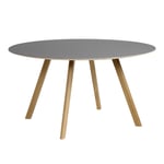 HAY - CPH25 2.0 Table Lacquered Oak Frame Ø140 X H74  Grey Linoleum Tabletop Lacquered Edge - Matbord - Ronan & Erwan Bouroullec - Grå - Trä