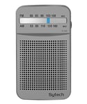 Sytech Radio de Poche Am-FM, Haut-Parleur, Verticale, Argent