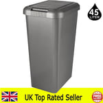 45L Kitchen Bin Platinum TOUCH & LIFT SWING BIN for Waste Rubbish or Recycling