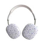 SCJLSDA Compatible avec les coques AirPods Max, fond blanc, imprimé fleur bleue, jolie coque de protection pour casque floral féminin, accessoires de casque kawaii pour AirPod Max