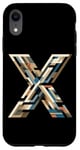 Coque pour iPhone XR Lettre initiale du nom de l'alphabet X dans le style d'art cubisme