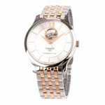 Tissot Men's Watch Tradition Powermatic 80 Open Heart Gold Rose Silver T06390722