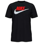 Nike M NSW Tee Brand Mark T-Shirt Homme Black/University Red/(White) FR: 2XL (Taille Fabricant: 2XL-T)