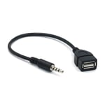 Bil MP3 Player Converter 3,5 mm Hane AUX o Jack Plug To USB 2.0