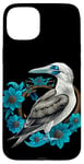 iPhone 15 Plus Blue Footed Booby Floral Artwork Blue Footed Booby Lover Case