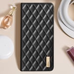 Avizar Folio case for Poco F6 Pro Quilted leather effect, Black