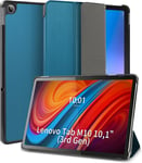 Coque Pour Lenovo Tab M10 3rd Gen 10.1'' - Étui Housse À Rabat Ultra Fine Pu Avec Veille/Réveil Automatique Pour Lenovo Tab M10 10,1 2022 (3ème Génération) Tb-328fu/Tb-328xu,Paon Bleu.[F2074]