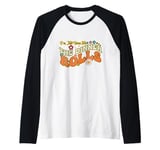 I'm Just Here For The Dinner Rolls Groovy Thanksgiving Raglan Baseball Tee