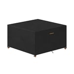 VANSHEIM Housse de Protection Exterieur Bâche de Protection Table de Jardin Cube Housse Mobilier Jardin Etanche Bâche de Protection pour Table et Chaises Extérieur avec Grilles D'aération 160x160x71cm