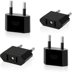 4-pack reseadapter US till EU, USA-kontakt till 2-stifts Euro/Tyskland kontakt A