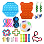 Push pop Bubble Sensory Fidget Toy, Push Pop Bubble Sensory Toy Autism Needs Squishy Stress Reliever Toys Adult Child Funny Anti-stress Pop It Fidget Reliver Stress ( Color : 22pcs B )