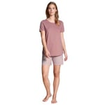 Calida Lovely Nights Short Pyjama Rosa Mønster bomull Small Dame