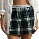 Polo Ralph Lauren Cozy Flannel Boxer Svart/Grön bomull Medium Dam