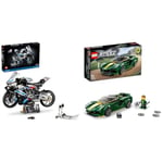 LEGO 42130 Technic BMW M 1000 RR Motorbike Model Kit for Adults & 76907 Speed Champions Lotus Evija Race Car Toy Model for Kids, Collectible Set