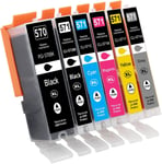 570Xl 571Xl Cartouche D'Encre Compatibles Pour Canon 570 Xl Canon 571 Xl Pour Cartouche Canon Ts5055 Pour Pixma Ts5050 Mg5750 Ts5053 Mg6852 Mg6850 Mg5700 Mg5752 Mg5753[Q906]