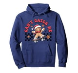 Retro Groovy Can't Catch Me Christmas Gingerbread Man Kids Pullover Hoodie