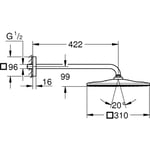 GROHE Rainshower Mono 310 CubeHead duschset 422 mm