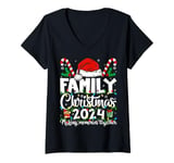 Womens Family Christmas 2024 Matching Squad Santa Women Men Kids V-Neck T-Shirt