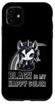 iPhone 11 Black Is My Happy Color Goth Girl Emo Gothic Unicorn Case