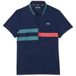 T-shirt Lacoste  POLO  TENNIS ULTRA-DRY AVEC RAYURES COLOR-BLOCK BLEU