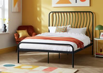 Habitat Wave Double Metal Bed Frame - Black