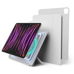 elago Magnetic Folio Case Compatible with iPad Pro 12.9 inch 6th, 5th, 4th Generation - Back plate can be attached to metal materials, Compatible with Apple Pencil and elago’s Pencil case (Light Grey)