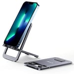 JSAUX Support Téléphone Portable, Support Pliable en Aluminium Ajustable Porte Smartphone Voyage Accessoires Bureau Compatible avec iPhone 16 15 14 13 Pro Max Samsung S24 S23 Ultra A53 Kindle-Gris