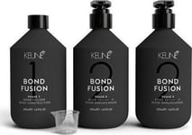 Keune Set Keune: Bond Fusion Phase 1, Hair Treatment Lotion Mask, Bond Repair, 500 Ml + Bond Fusion Phase 2, Hair Treatment Lotion Mask, Bond Enhancer, 500 Ml + Measuring Cup Unisex