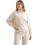 Aim´n W Comfy Halfzip Sweater Collegepaidat CAFE AU LAIT