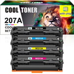 4x Toner Compatible for HP LaserJet Pro M255nw M282nw MFP M283fdw 207A With Chip