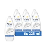 Dove Hydrate Body Wash Body Cleanser shower gel with plant-based moisturisers for softer, smoother skin after one shower 6x 225 ml