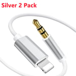 2 Pack for Iphone Audio Cable Adapter 8 Pin to 3.5Mm AUX Audio Car Adapter Cord