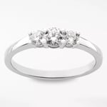 Mogul 18ct White Gold Round Brilliant Diamond Trilogy Engagement Ring, 0.5ct