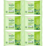 Simple Biodegradable Cleansing Face Wipes 25 Wipes x 6