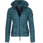 EIJFKNC Manteau Femme Coton Paddedd Léger Chaud Pardessus Manteau Casual Solide Veste Femmes Parkas Survêtement, Bleu Marine, XXL