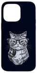 Coque pour iPhone 14 Pro Max Chat ringard tenant une souris d'ordinateur mignon chaton geek