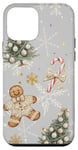 Coque pour iPhone 12 mini Sapin de Noël esthétique en pain d'épices et sapin de Noël beige neutre