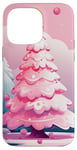 Coque pour iPhone 14 Pro Max Mini sapin de Noël rose || petit sapin de Noël rose