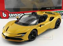 1:18 BURAGO Ferrari Sf90 Stradale Hybrid Spider 1000Hp 2020 Yellow Met BU16016YE