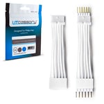 Litcessory Adaptateur Contrôleur à 6 Broches pour Philips Hue LightStrip Plus (Version Détachable, Blanc - STANDARD 6-BROCHES V3)