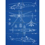 Artery8 Mil MI-35 Hind Helicopter Gunship Blueprint Plan XL Giant Panel Poster (8 Sections)